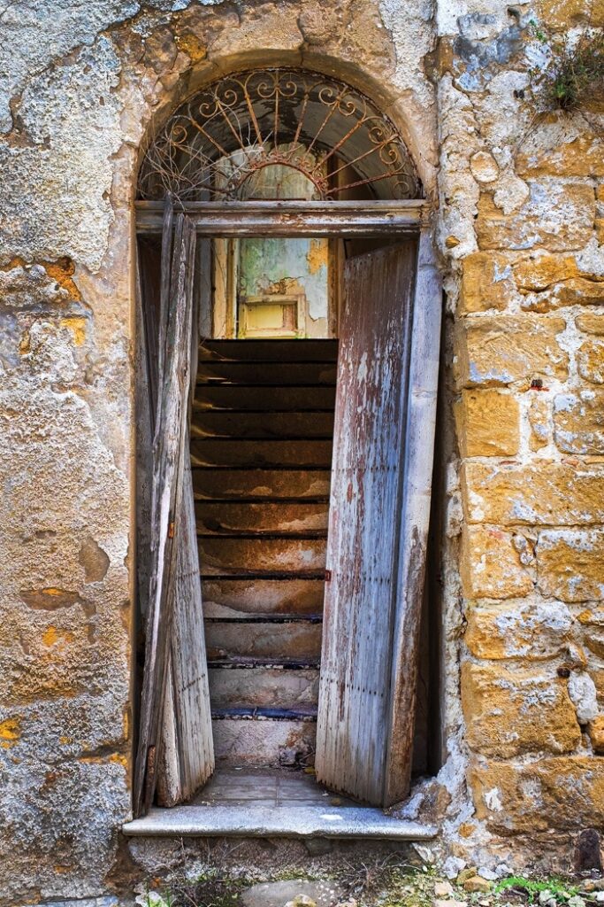 the lit staircase